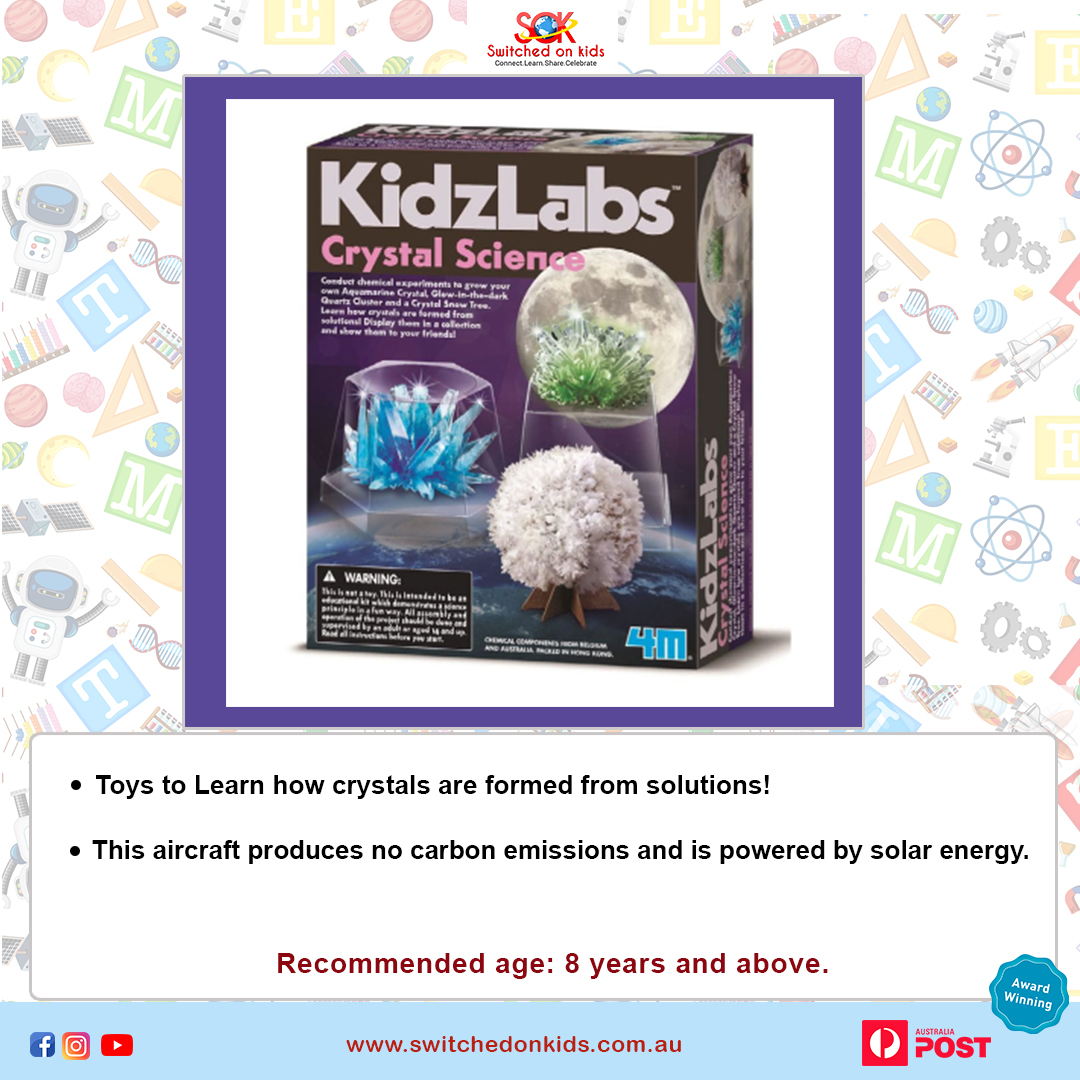 4M Kidzlabs Crystal Science for Kids Learning Switched on kids