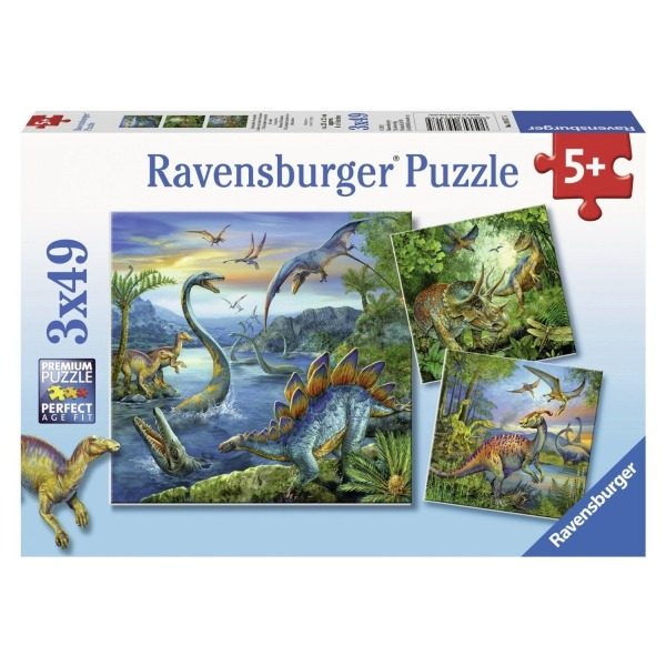 Ravensburger - Dinosaur Fascination Puzzle 3x49pc