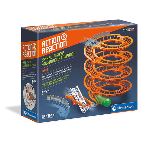 Action and Reaction Spiral Tracks and Experiment