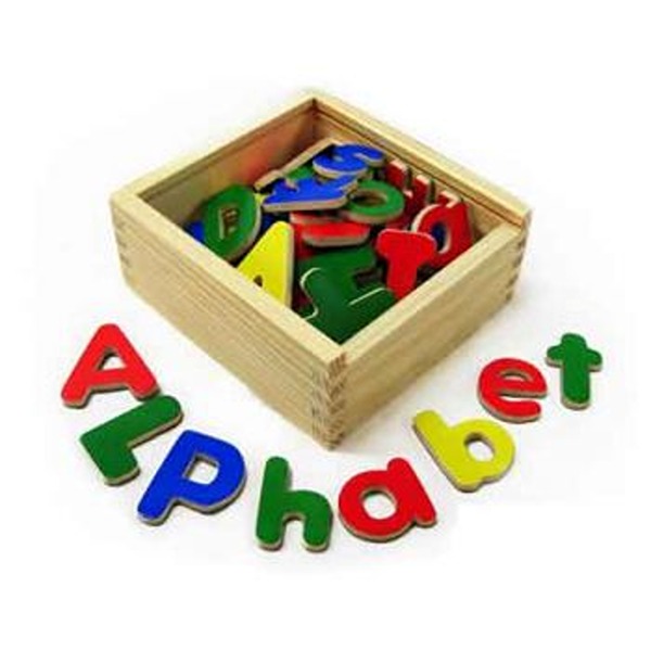 Wooden Magnetic Letters 52pc
