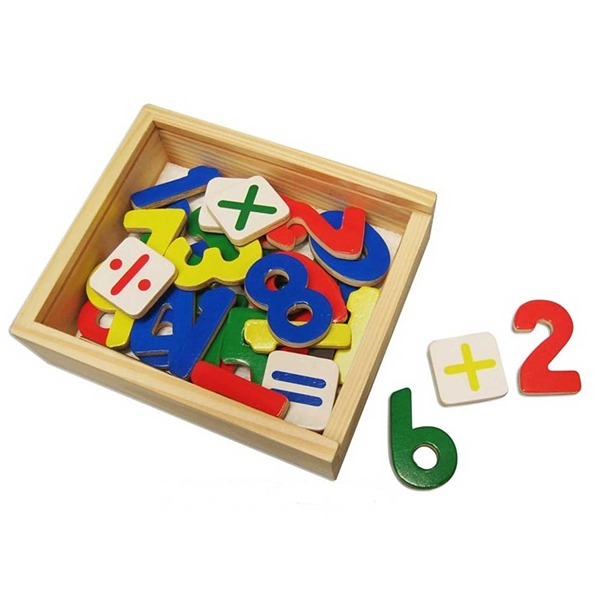 Wooden Magnetic Numbers 37pc