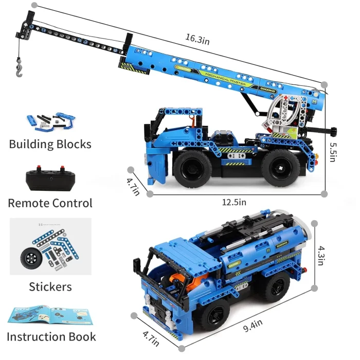 Building block remote control project crane 2 in 1