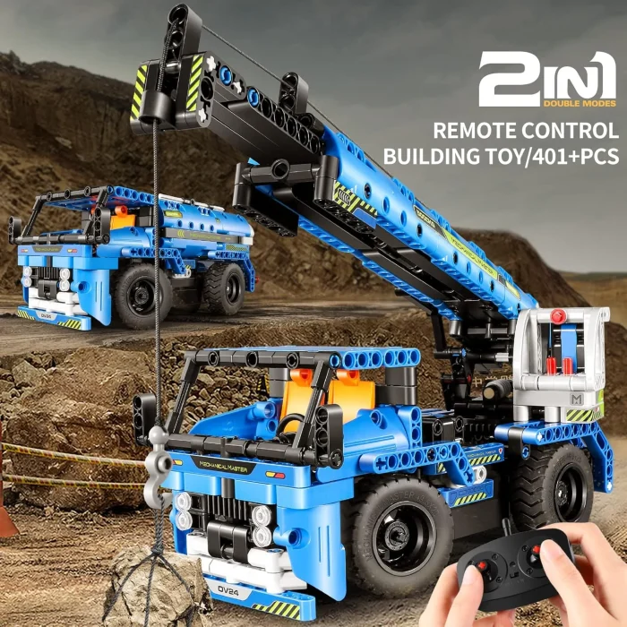 Building block remote control project crane 2 in 1