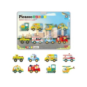 Picasso Tiles - Metro city Set with 8 vehicles