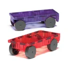 MAGNA-TILES - Cars - 2 Piece Expansion Set - Purple & Red