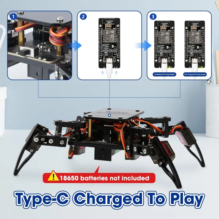 81cCcPFkenL._AC_SL1500_ ACEBOTT ESP8266 Quadruped Bionic Spider Robot Kit